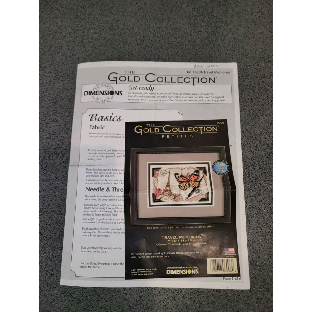 Dimensions Gold Petite Travel Memories Counted Cross Stitch CHART ONLY EUC